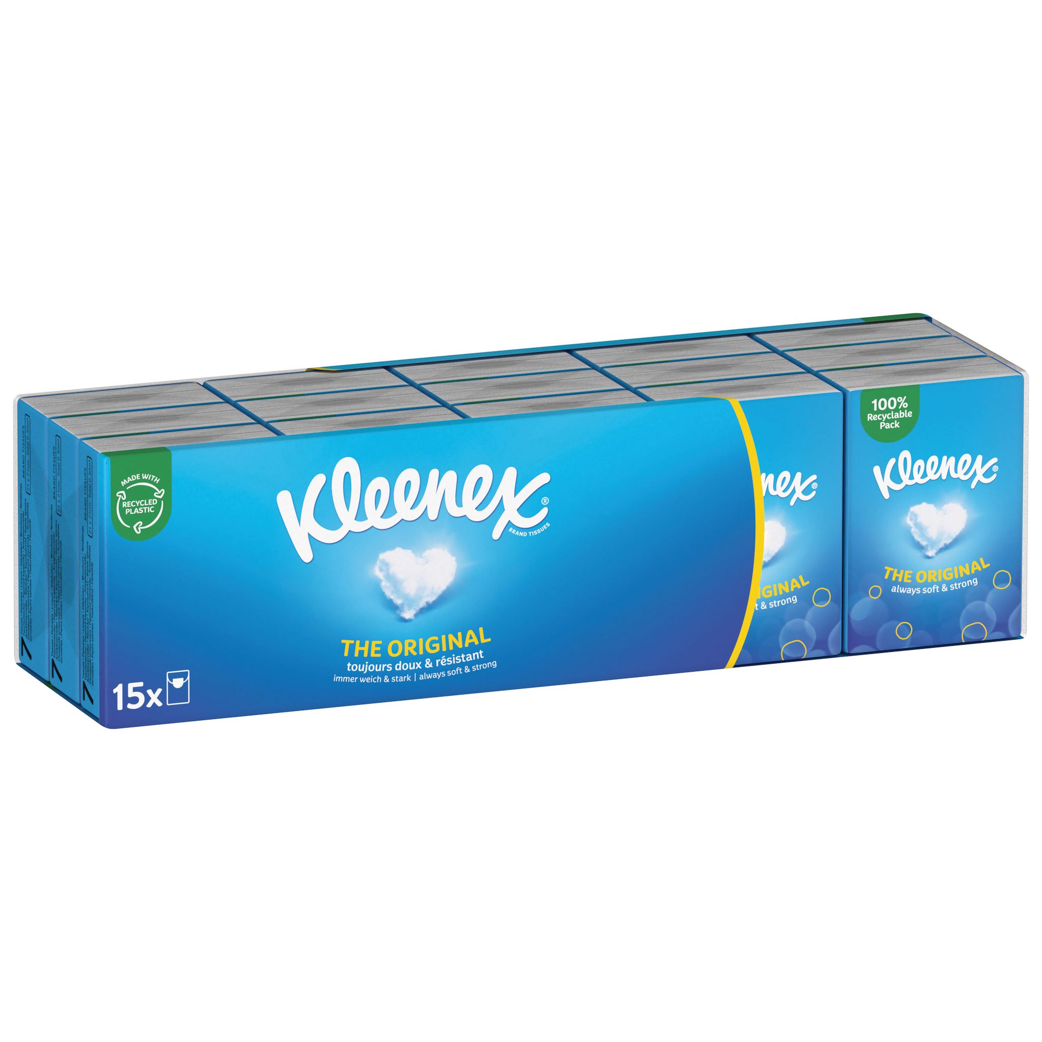 Voir la diapositive 2 : KLEENEX Paquets de mouchoirs 3 épaisseurs 15 paquets x 7 mouchoirs