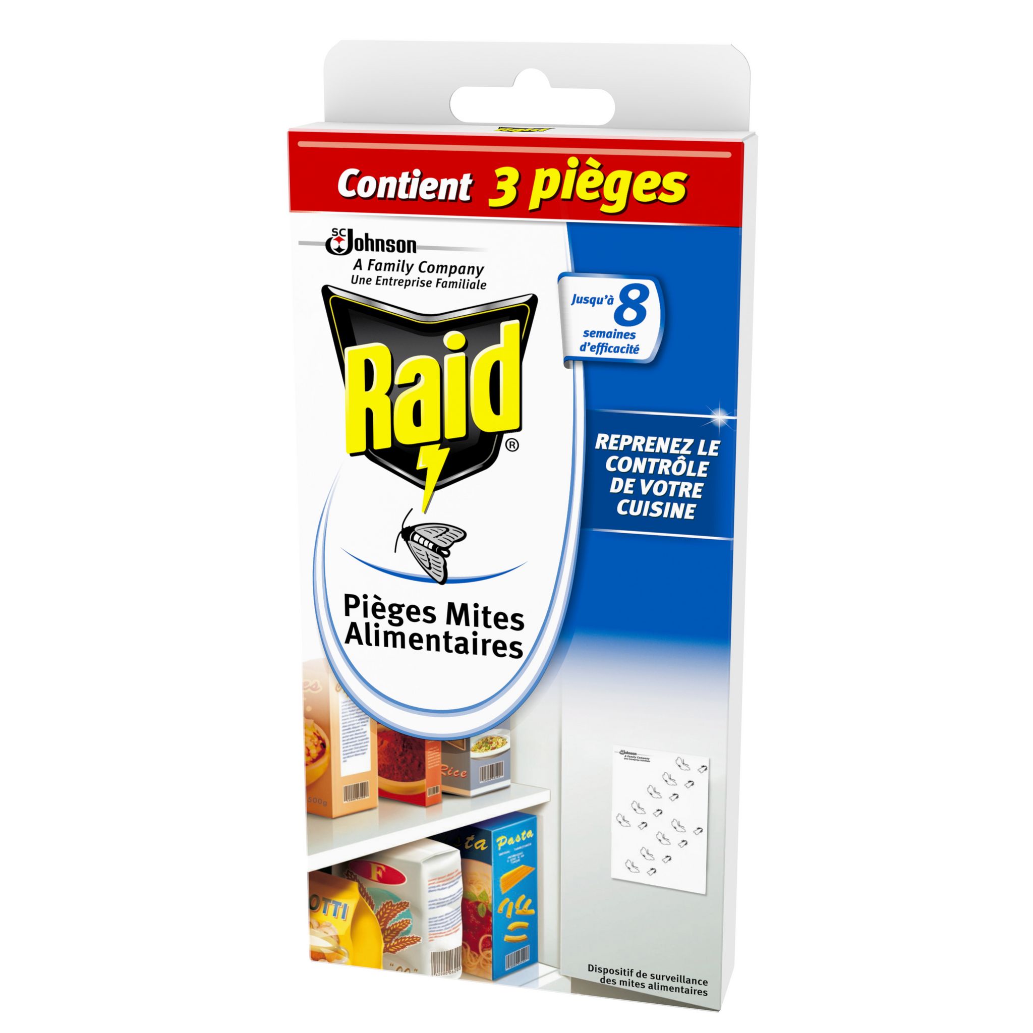 Voir la diapositive 2 : RAID Piège anti-mites alimentaires efficace 3x8semaines 3 pièges