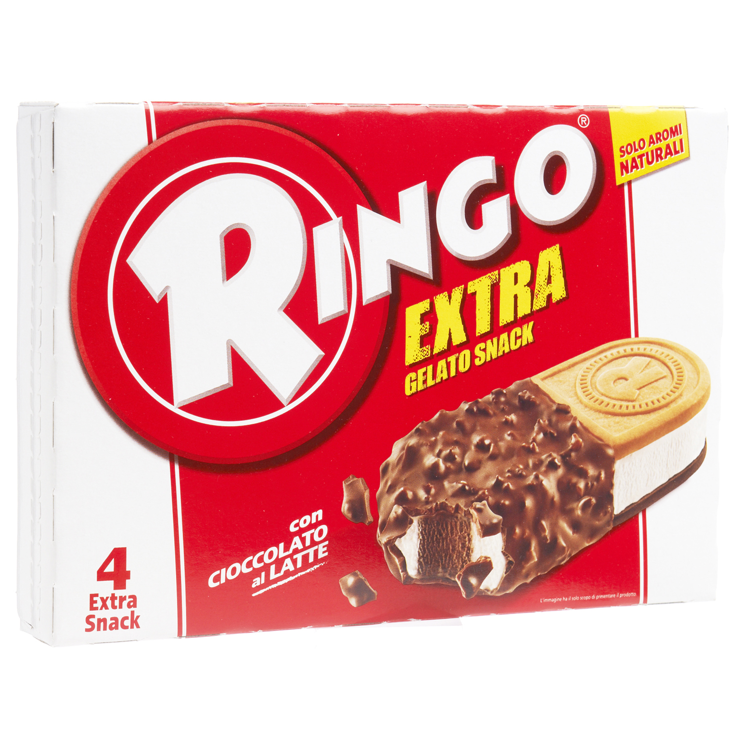 RINGO Glace biscuit chocolat vanille 4 pièces 280g