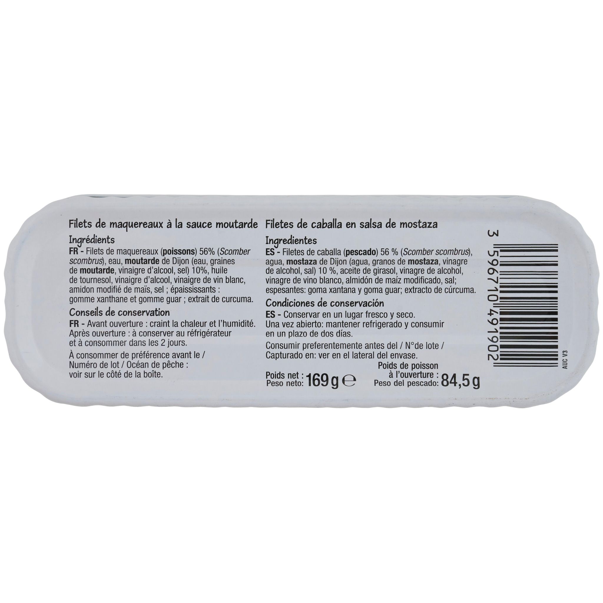 Voir la diapositive 4 : POUCE Filets de maquereaux à la moutarde 169g