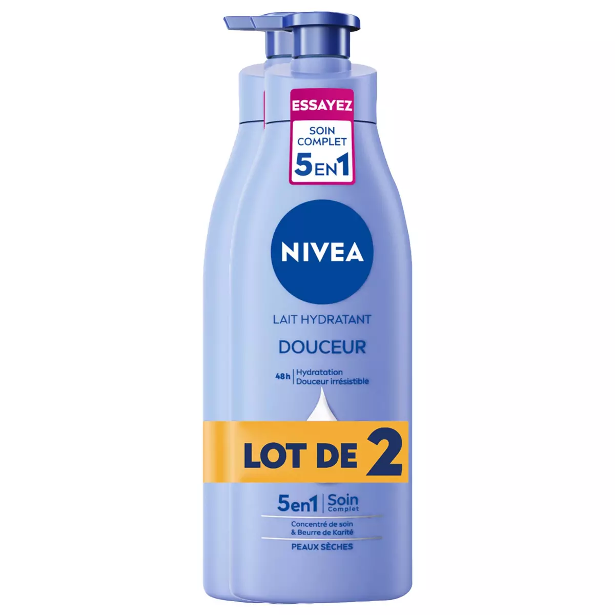 NIVEA Lait hydratant douceur 2x250ml