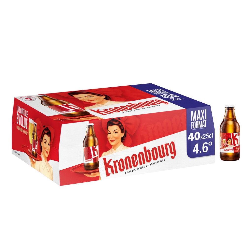 KRONENBOURG Bière blonde 4,2% pack bouteilles 40x25cl