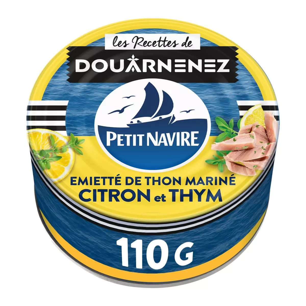 PETIT NAVIRE Thon emietté mariné citron et thym 110g