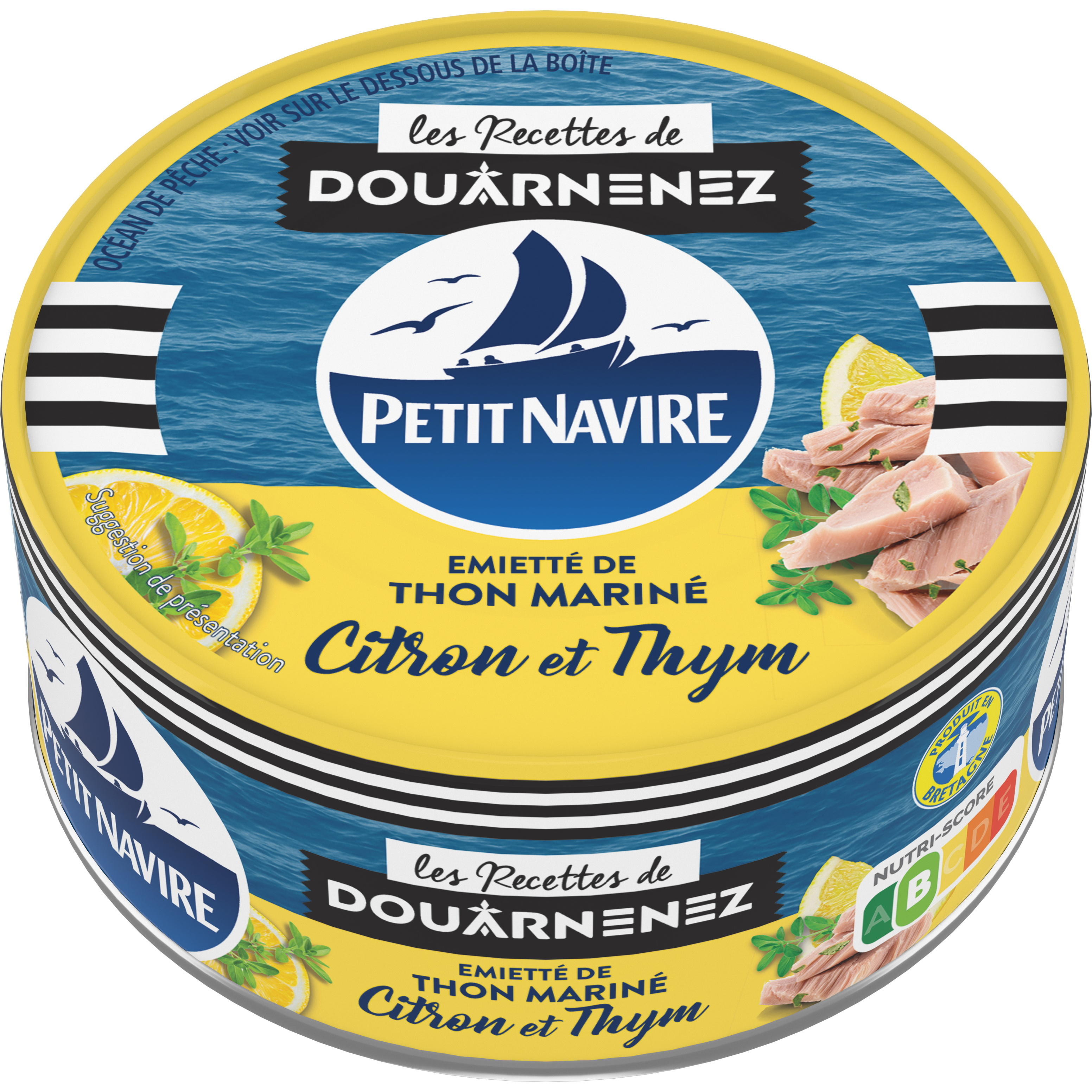 Voir la diapositive 2 : PETIT NAVIRE Thon émietté mariné citron et thym 110g