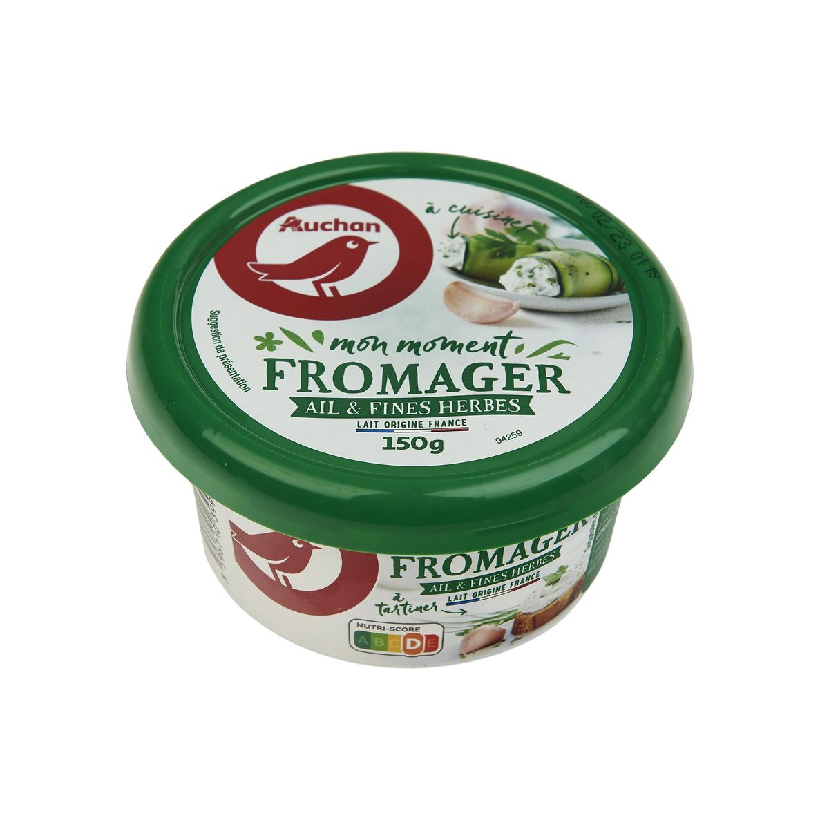 AUCHAN Fromage à tartiner à l'ail & fines herbes 150g