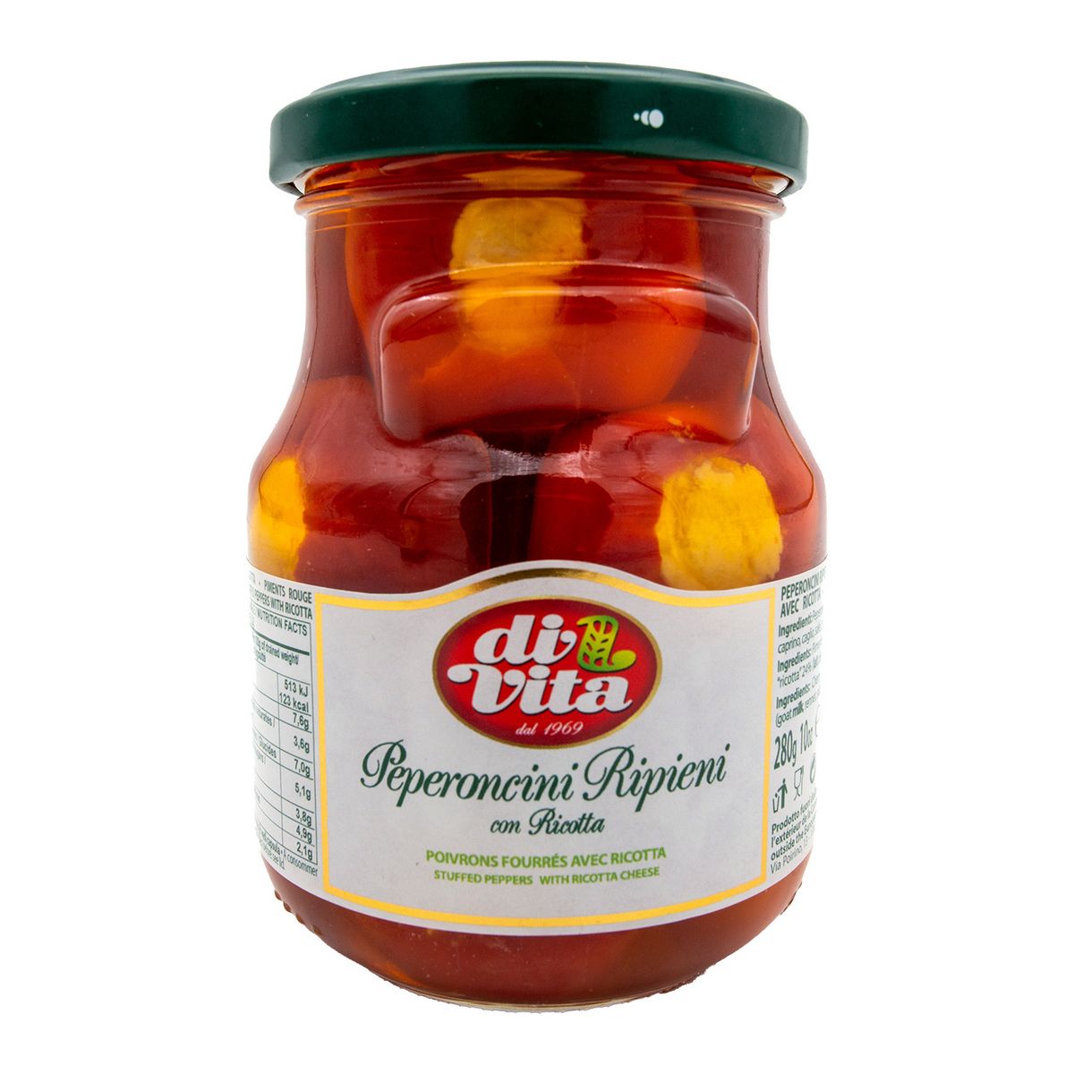 DI VITA Petits poivrons fourrés à la ricotta 280g