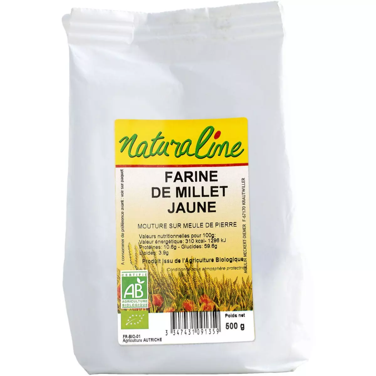 NATURALINE Farine de millet jaune bio 500g