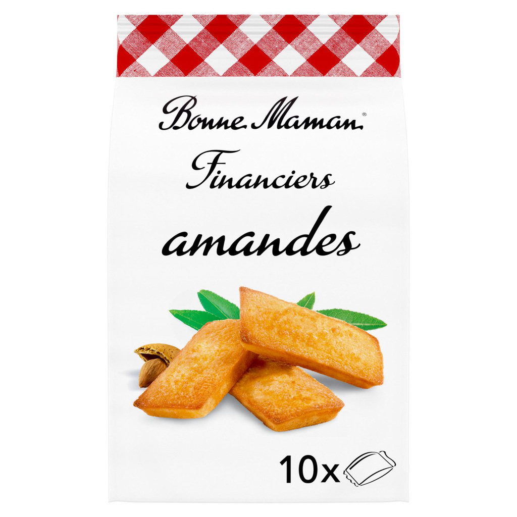 BONNE MAMAN Financiers aux amandes sachets individuels 10 gâteaux 250g