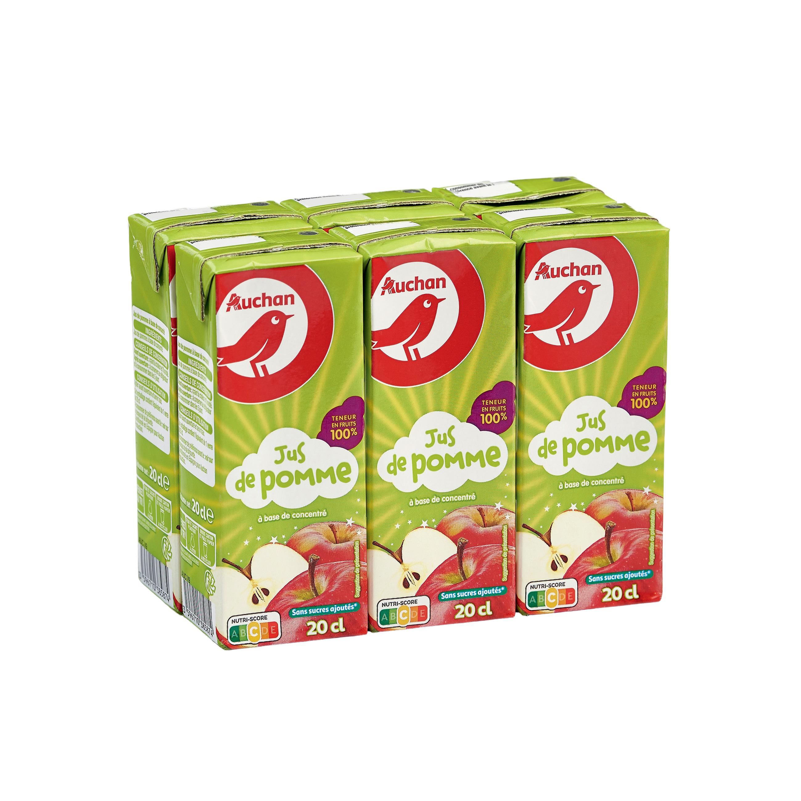 Voir la diapositive 3 : AUCHAN Jus de pomme à base de concentré briquettes 6x20cl