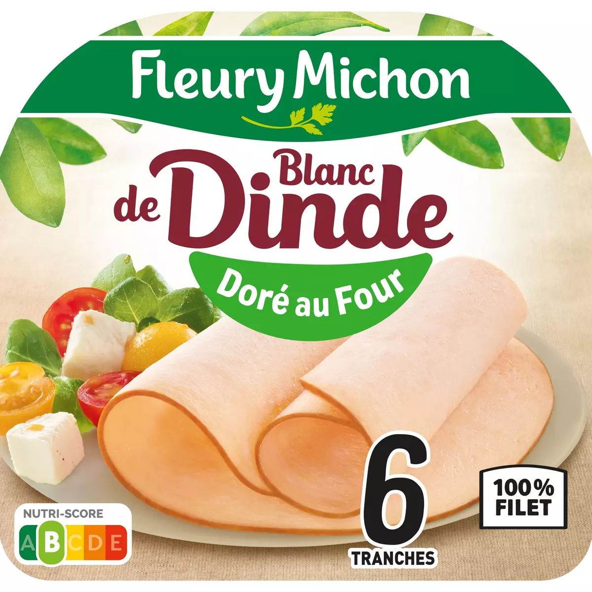 FLEURY MICHON Blanc de dinde doré au four 4 tranches 180g