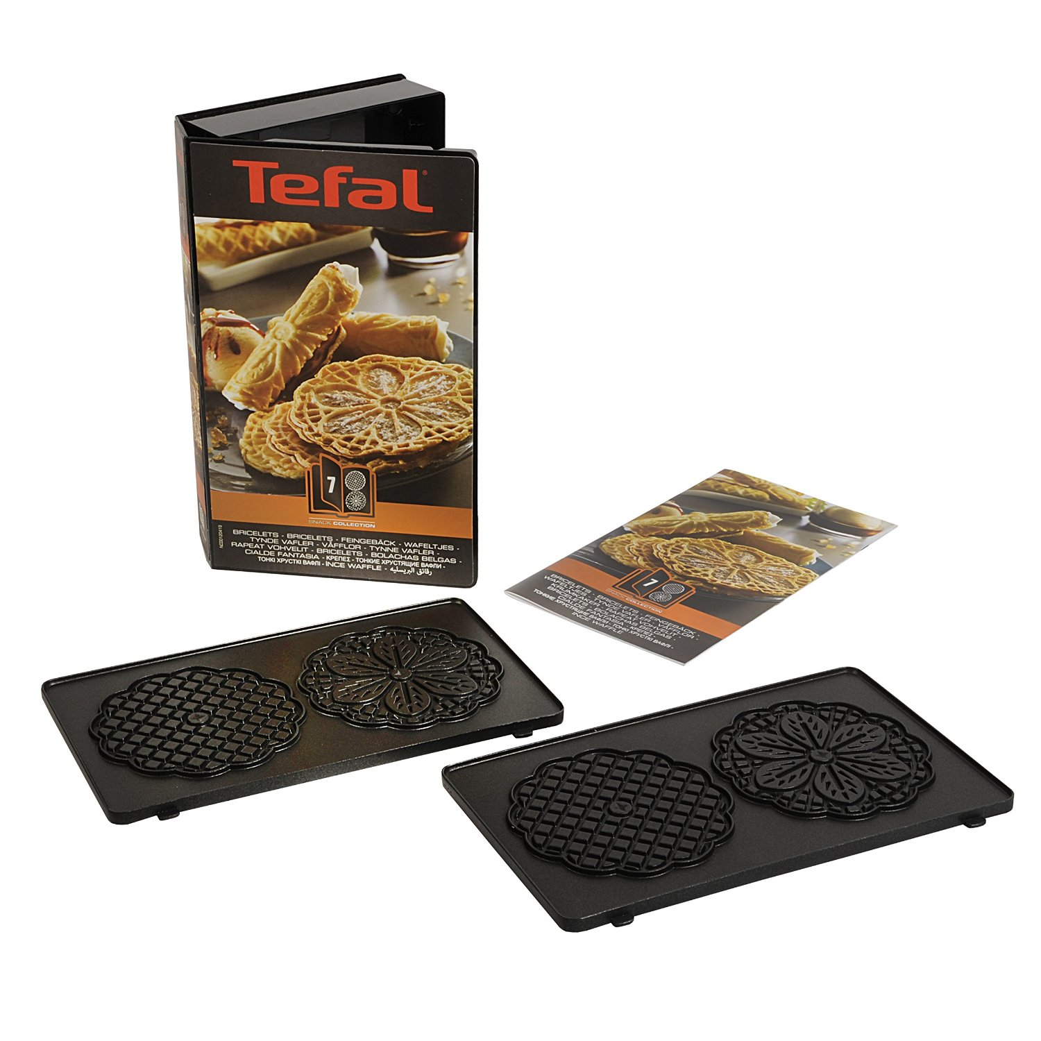 Voir la diapositive 2 : TEFAL Lot de 2 plaques gaufrette Bricelets XA800712