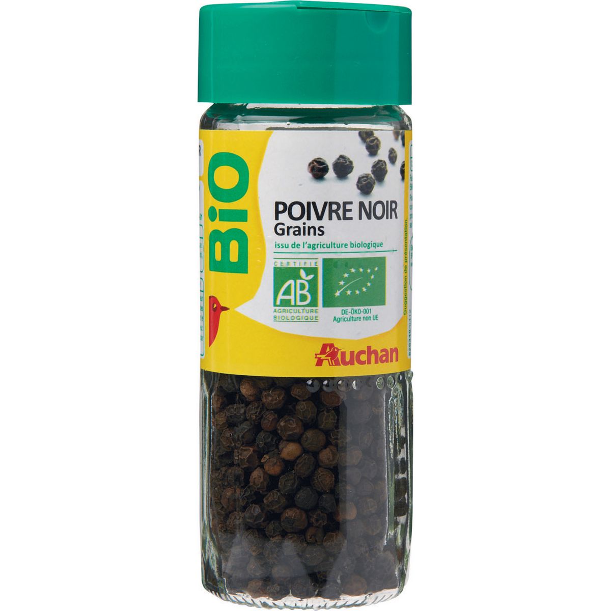 AUCHAN BIO Poivre noir en grains 45g