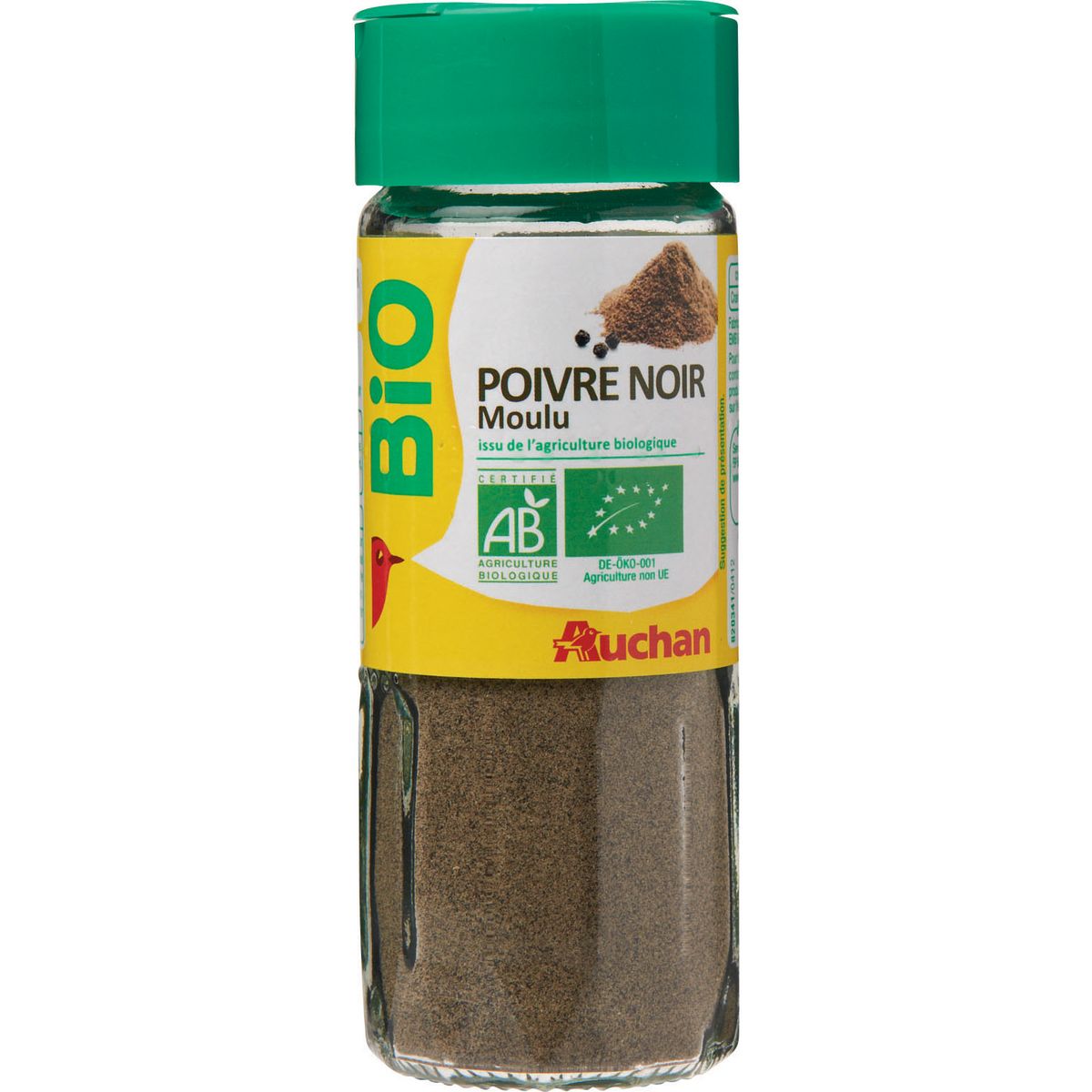 AUCHAN BIO Poivre noir moulu 45g