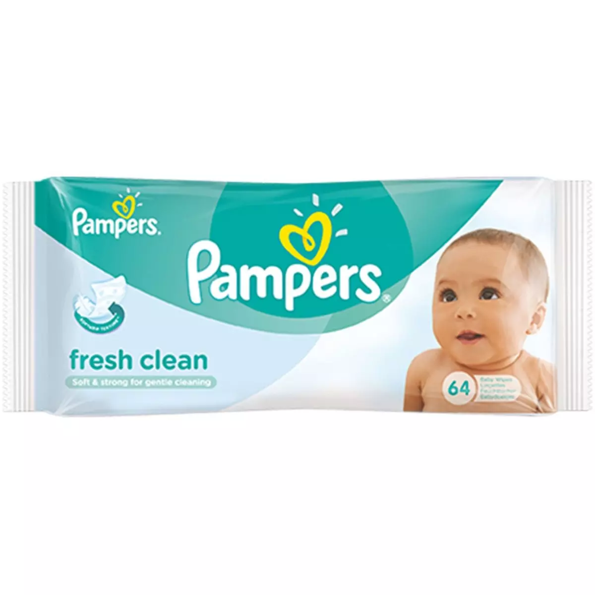 PAMPERS Baby fresh lingettes nettoyantes pour bébé 64 lingettes pas cher 