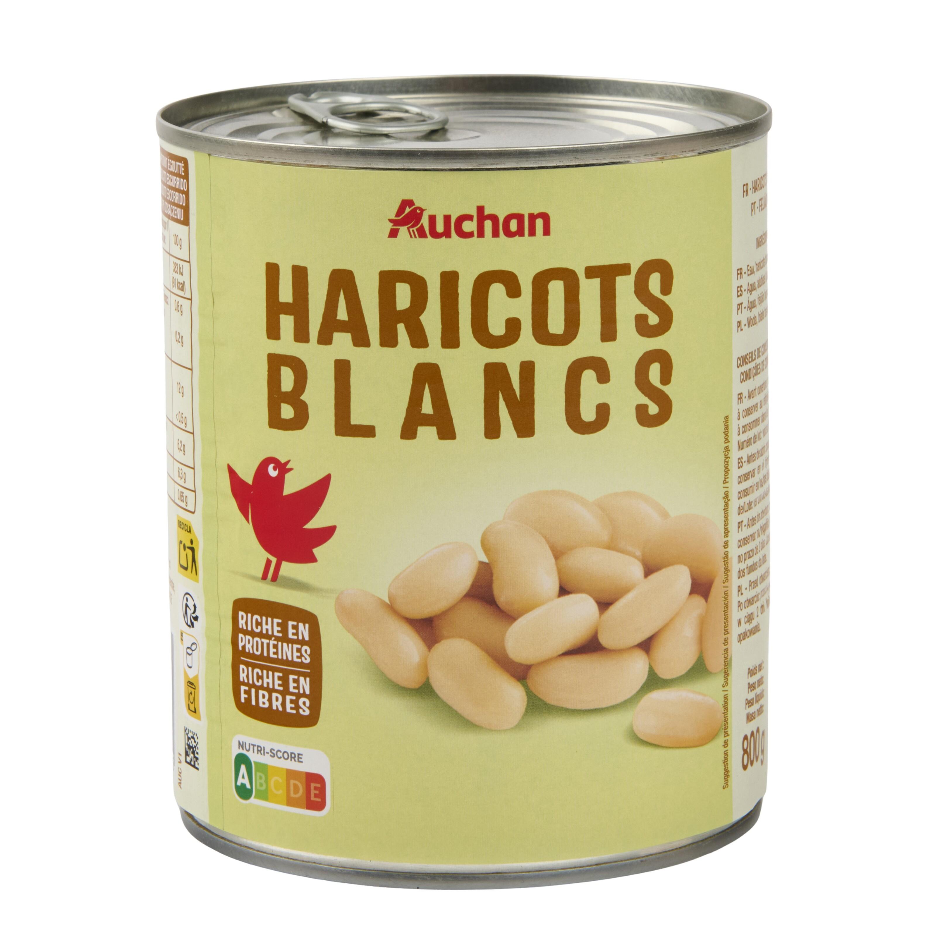Voir la diapositive 4 : AUCHAN Haricots blancs 500g