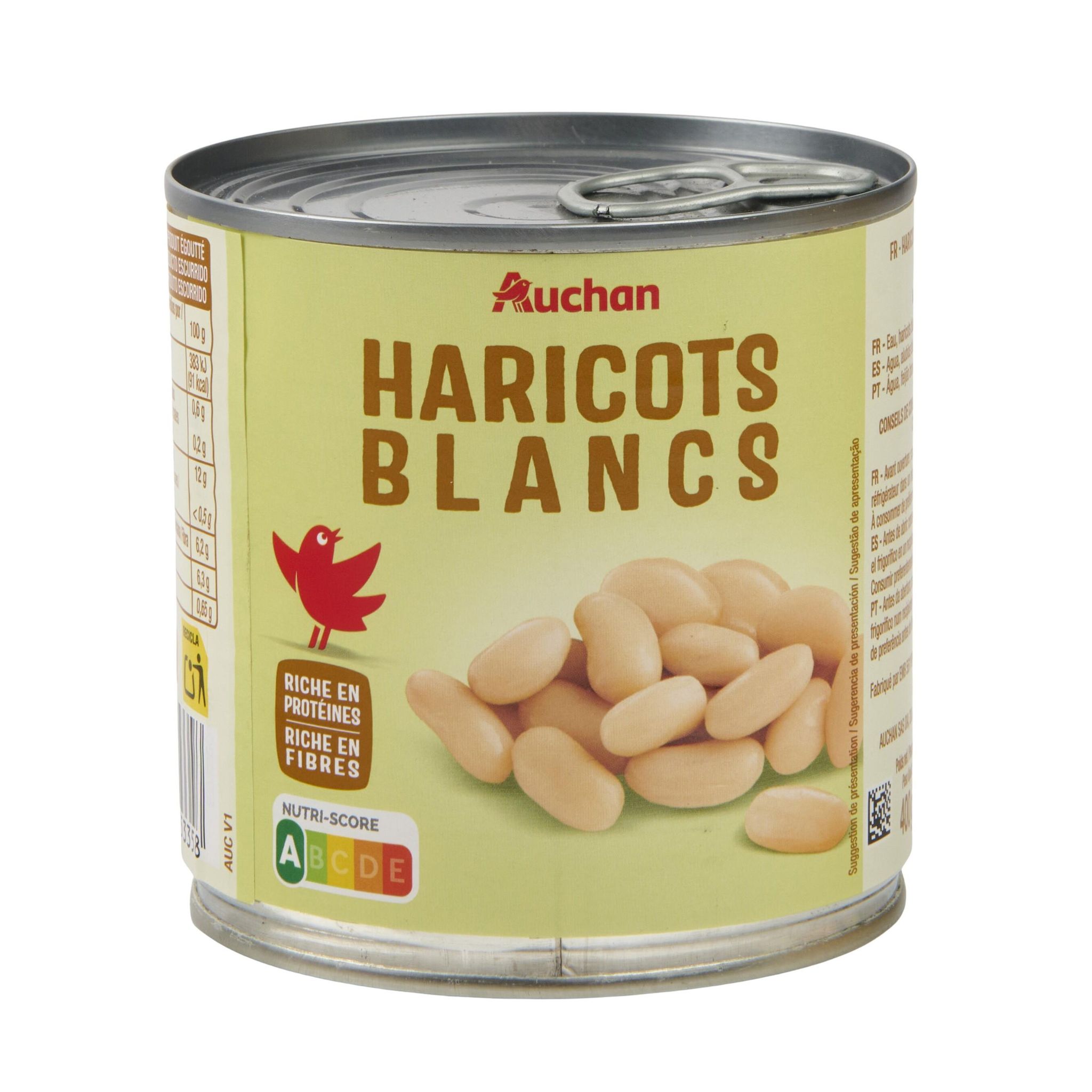 Voir la diapositive 4 : AUCHAN Haricots blancs 250g