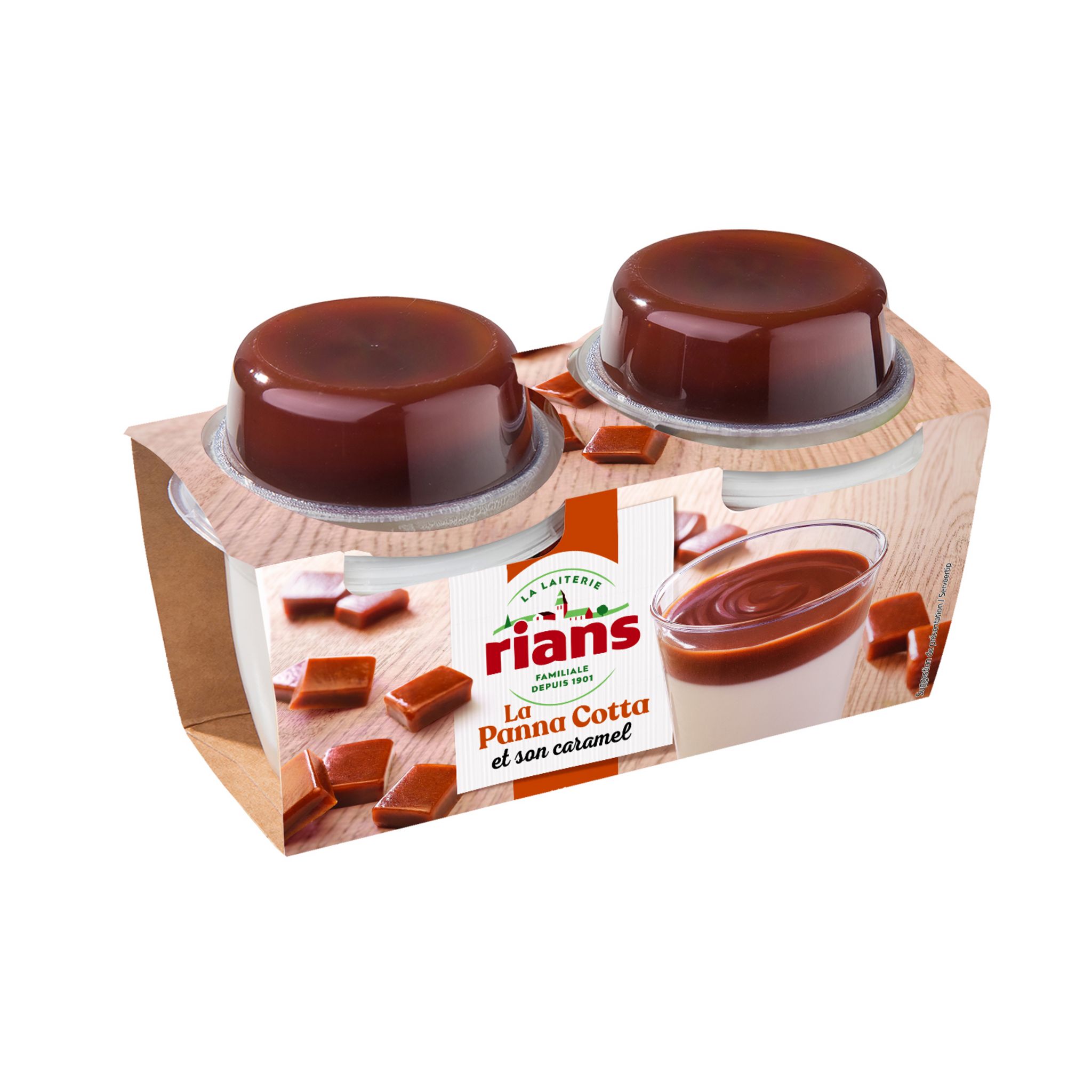 RIANS Panna cotta et coulis de caramel 2x120g