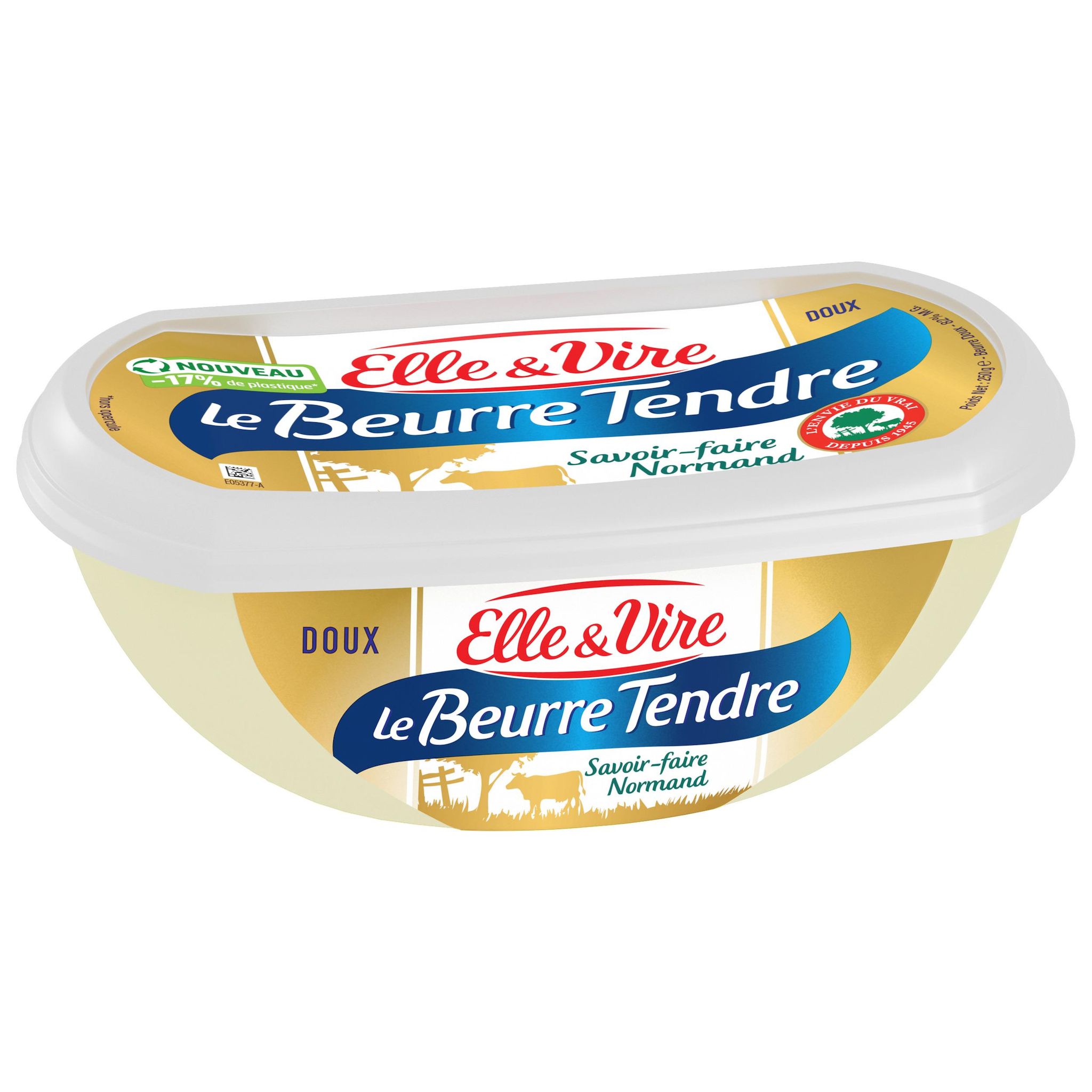 Voir la diapositive 2 : ELLE & VIRE Beurre tendre doux 82%MG 250g