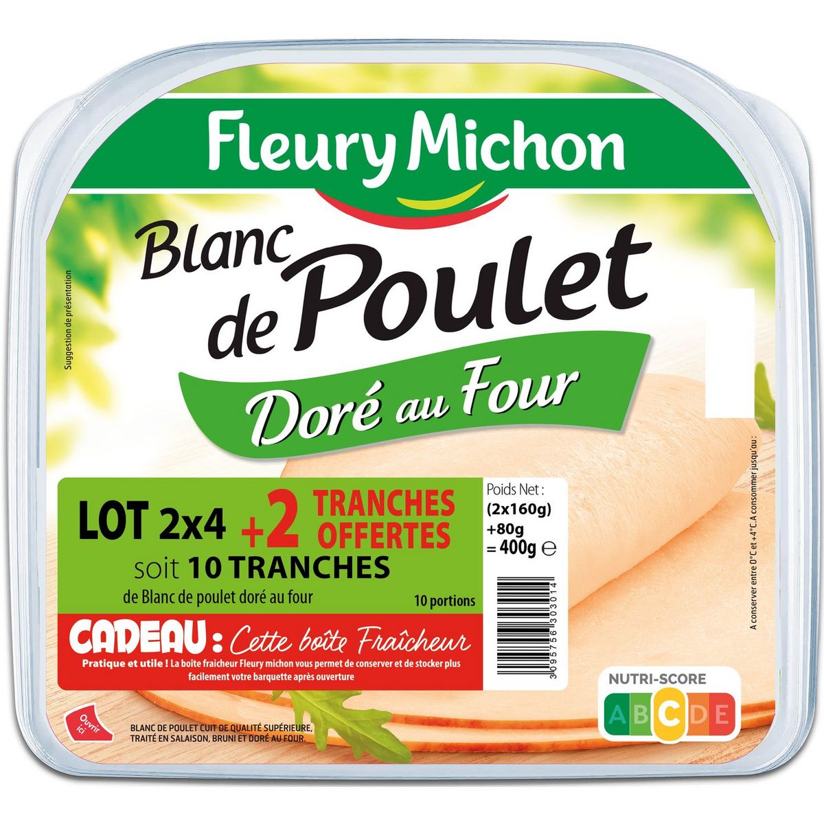 FLEURY MICHON Blanc de poulet 2x4 + 2 offerts 400g
