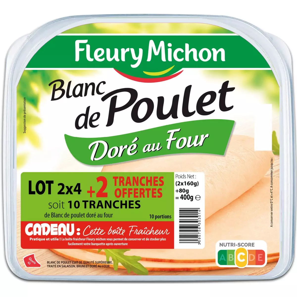 FLEURY MICHON Blanc de poulet 2x4 + 2 offerts 400g