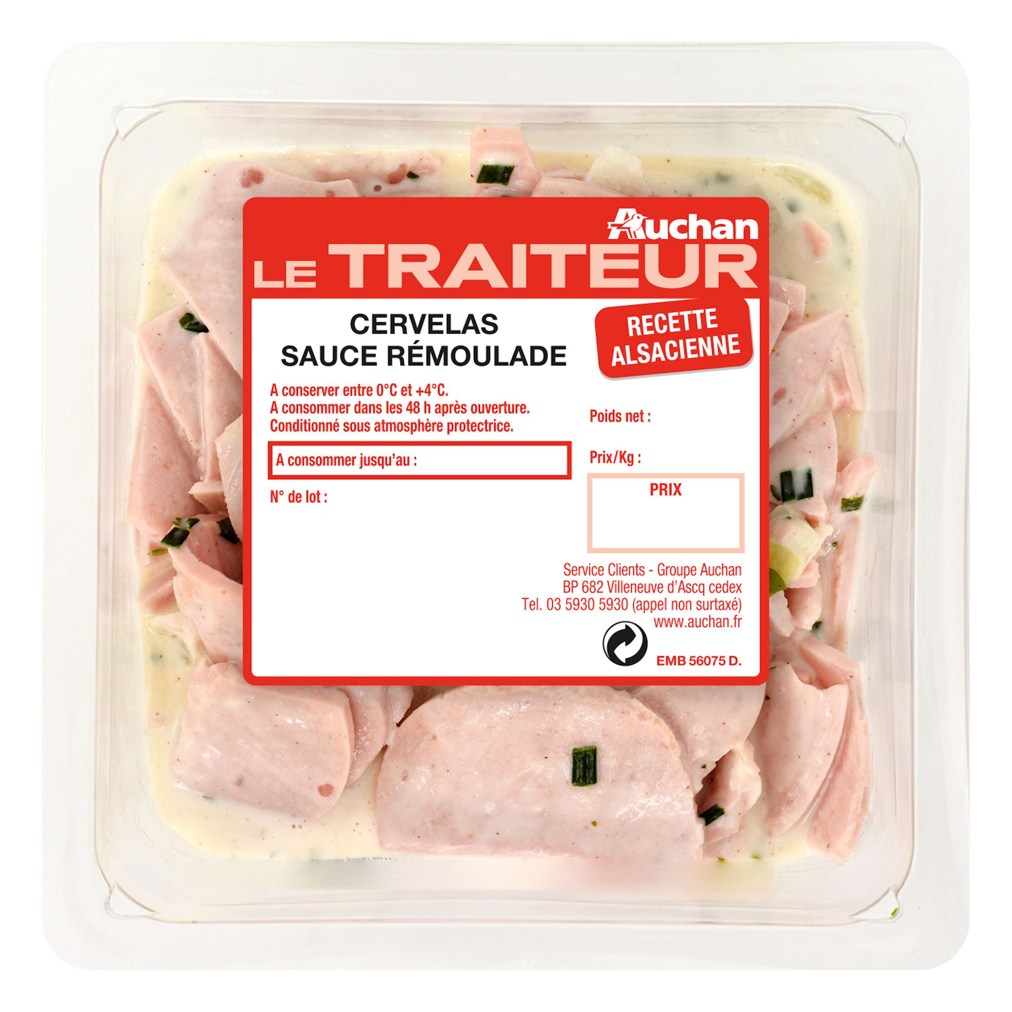 AUCHAN LE TRAITEUR Cervelas sauce rémoulade 300g