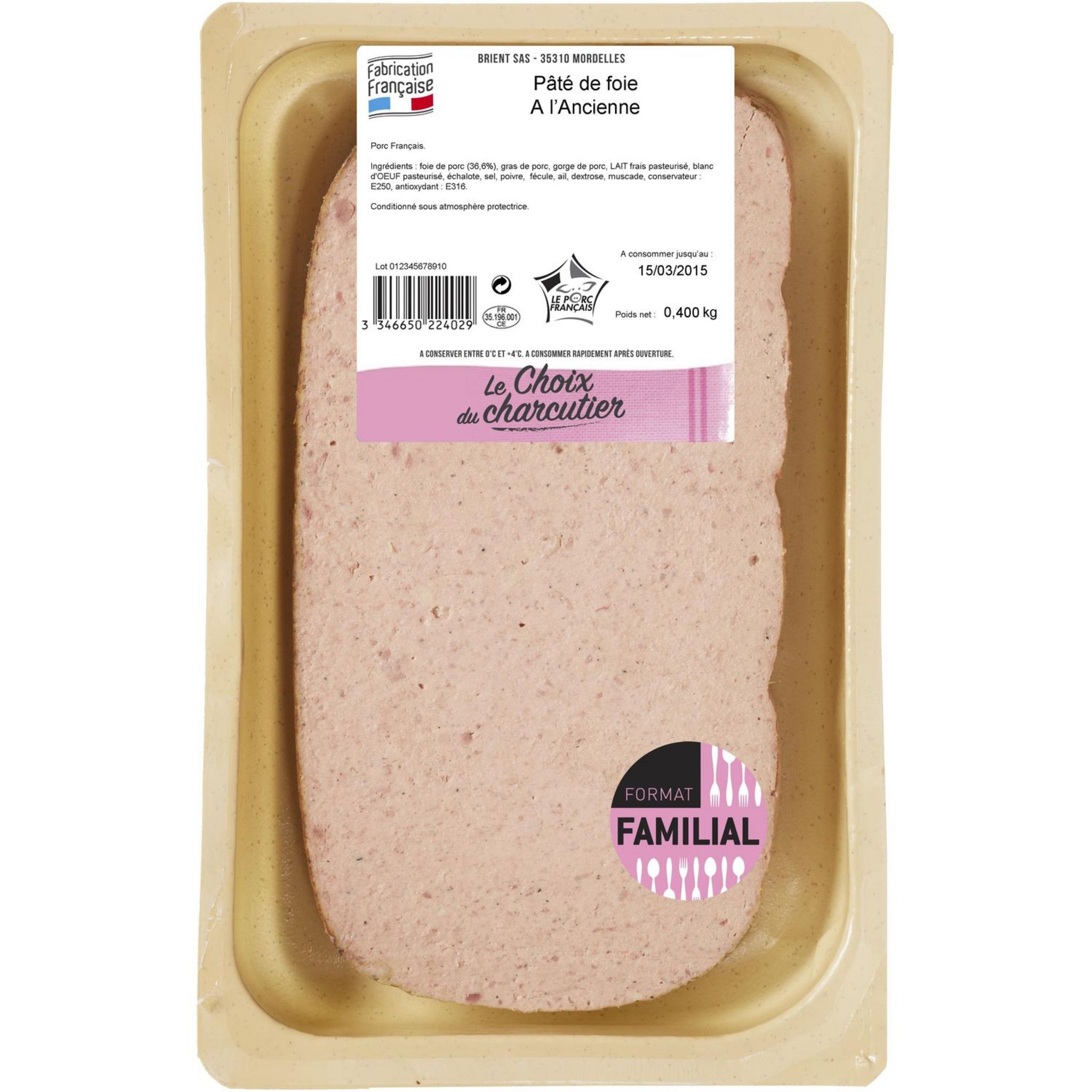 Pâté de foie à l'ancienne 400g