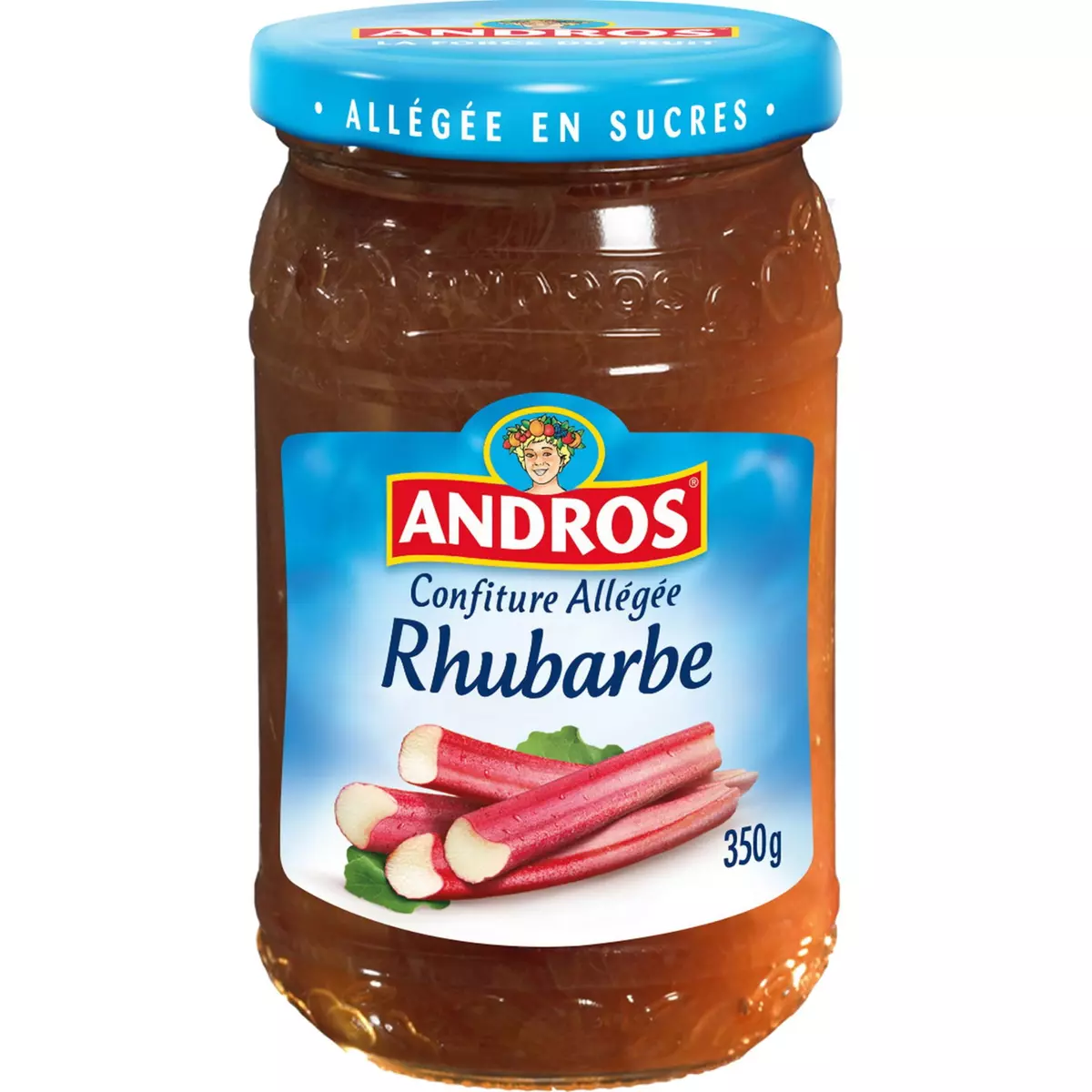 ANDROS Confiture allégée rhubarbe 350g
