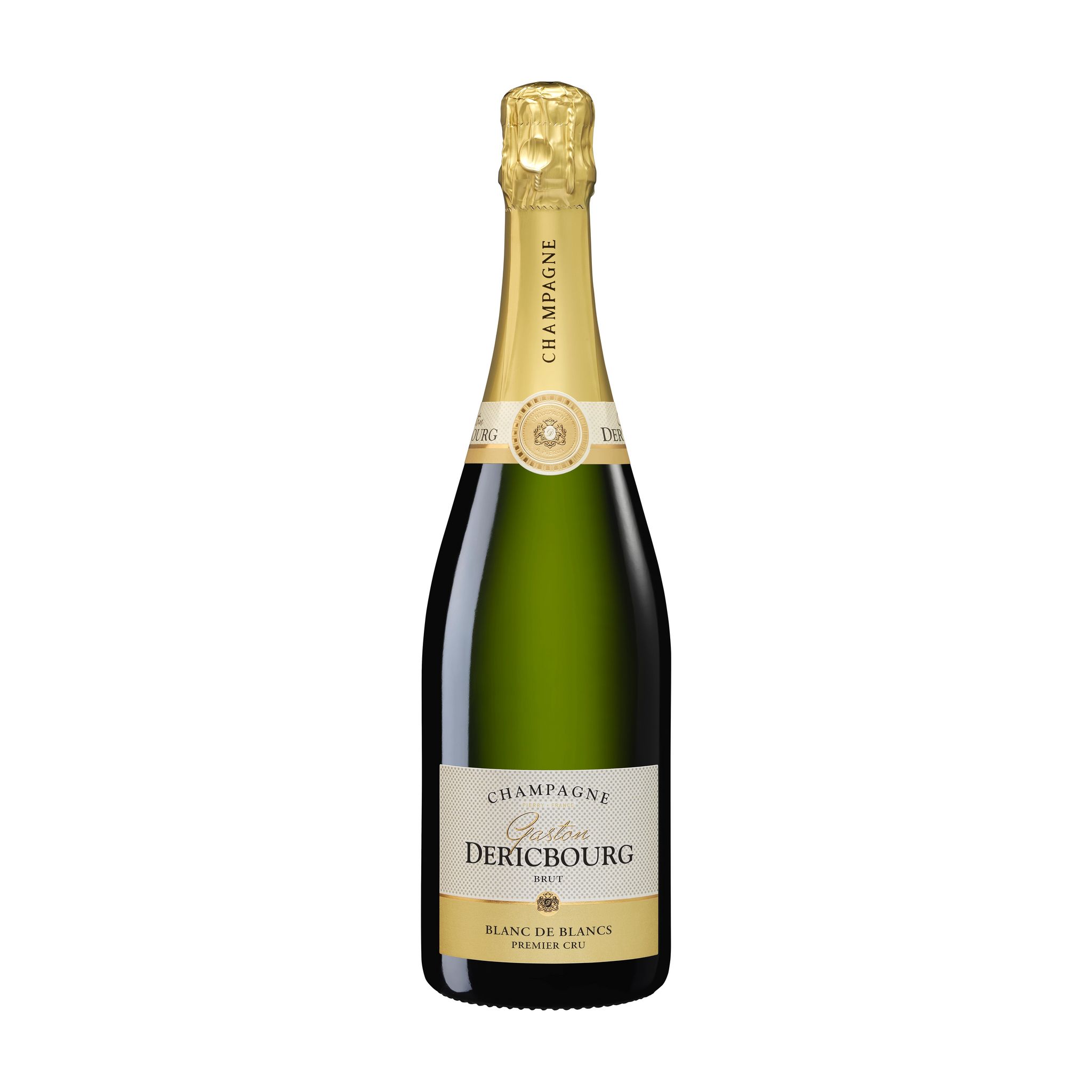 Voir la diapositive 2 : GASTON DERICBOURG AOP Champagne Brut Blanc de Blancs Premier Cru 75cl