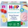 HIPP Petit pot dessert brassé pomme banane framboise bio dès 6 mois 4x100g