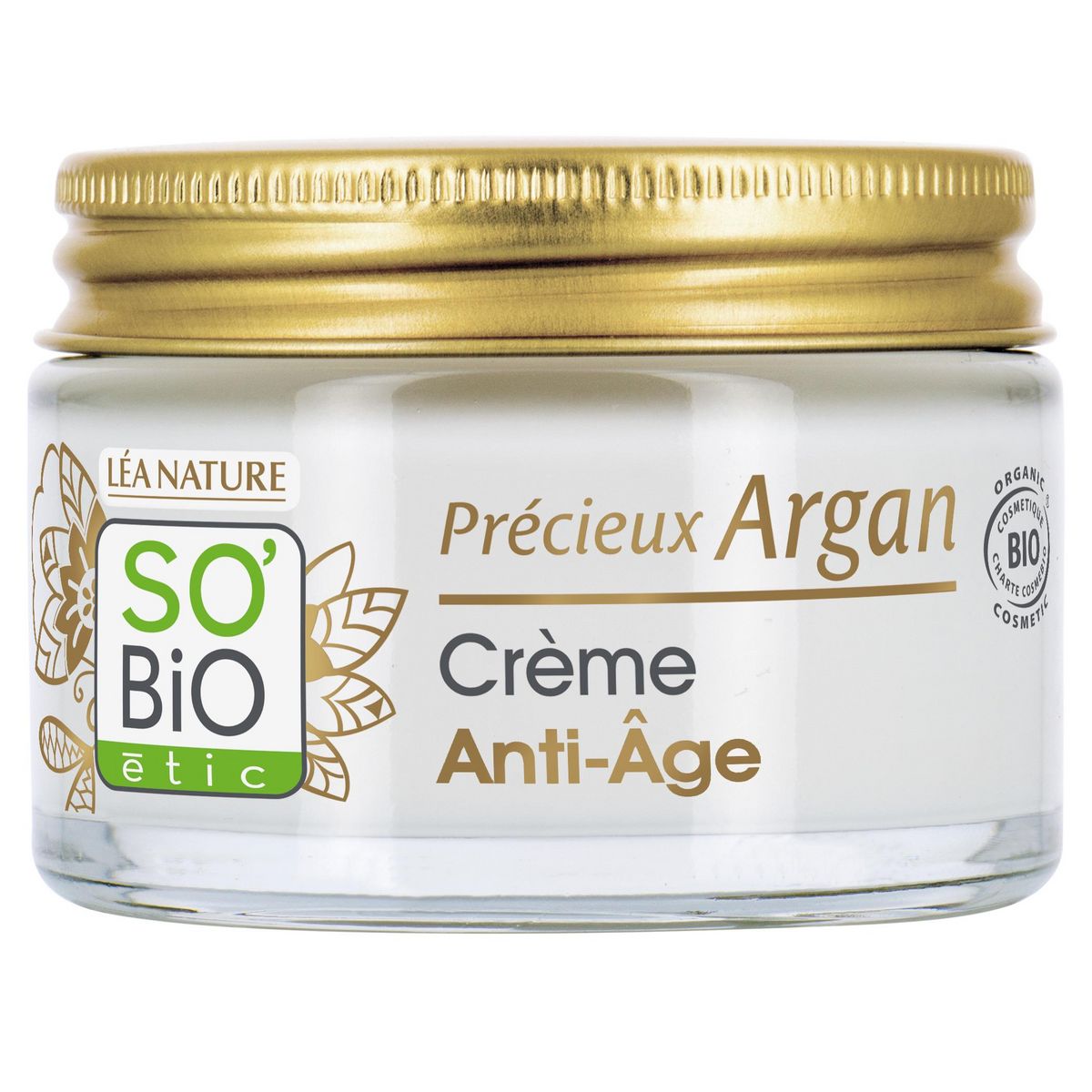 SO BIO ETIC Crème anti-âge de jour à l'huile d'argan bio acide hyaluronique peaux normales à sèches 50ml