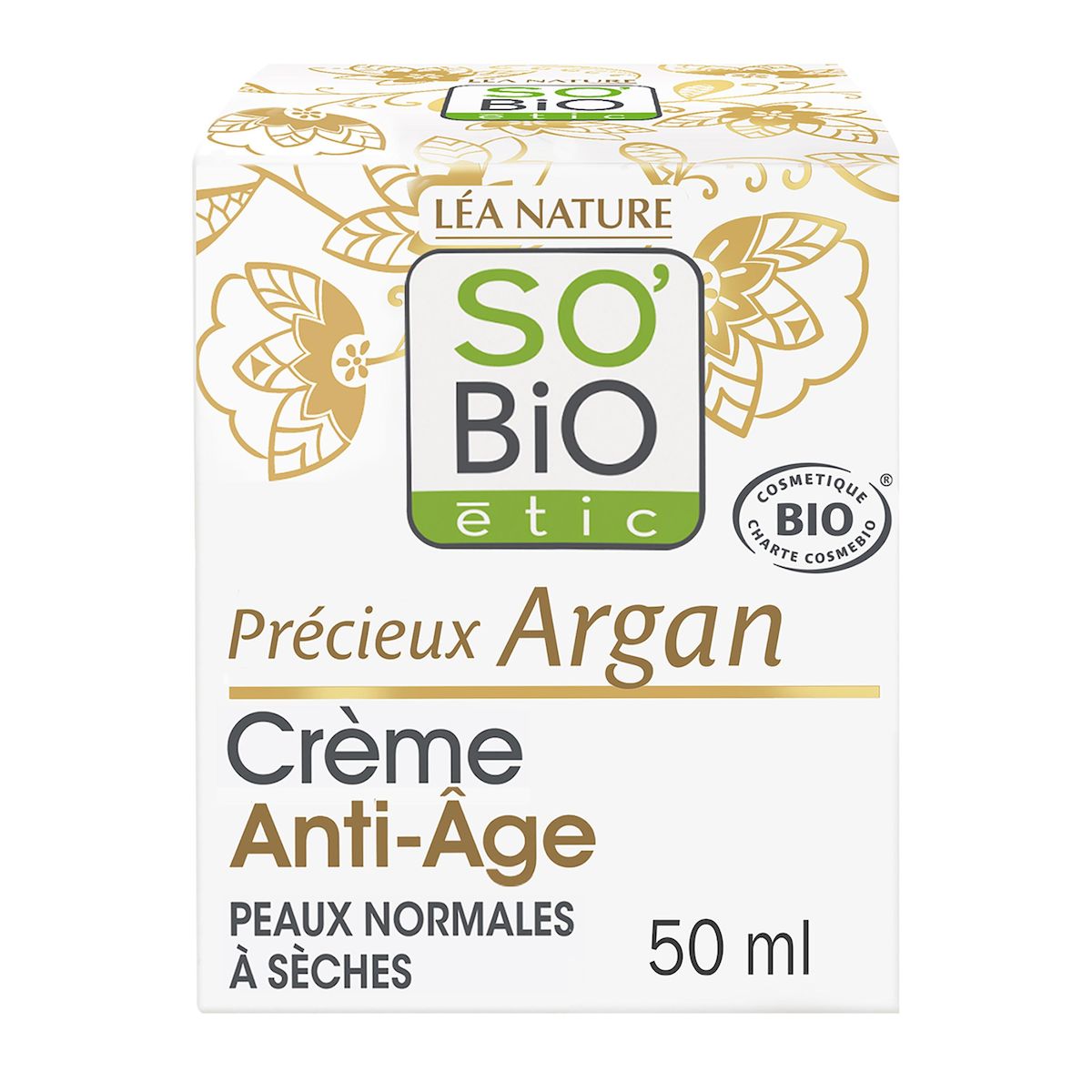 SO BIO ETIC Crème anti-âge de jour à l'huile d'argan bio acide hyaluronique peaux normales à sèches 50ml