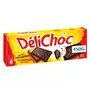 DELICHOC Biscuits sablés nappés de chocolat noir croustillant 12 biscuits 150g