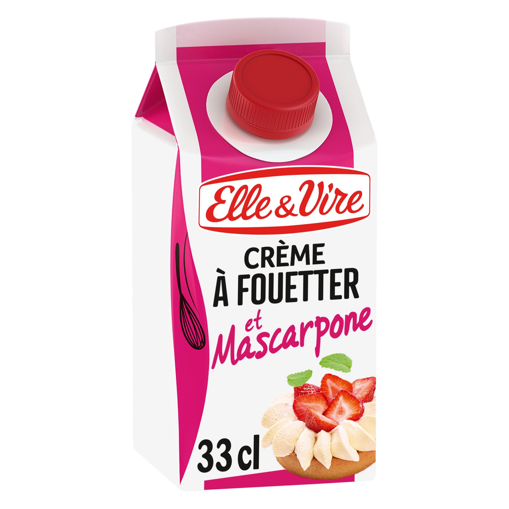 Voir la diapositive 2 : ELLE & VIRE Crème à fouetter et mascarpone 33cl