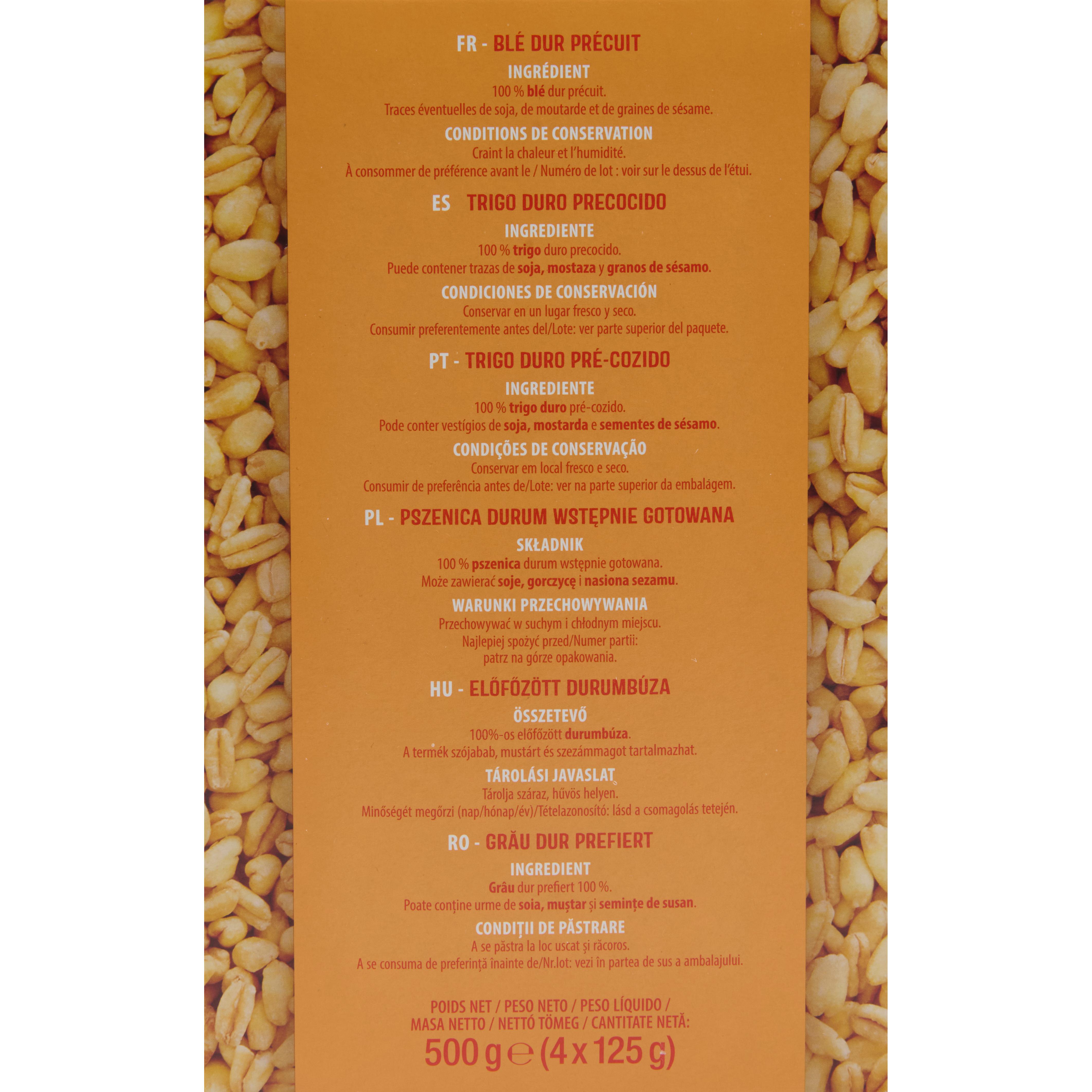 Voir la diapositive 2 : AUCHAN Grains de blé nature, sachet cuisson 10min 4 sachets 4x125g