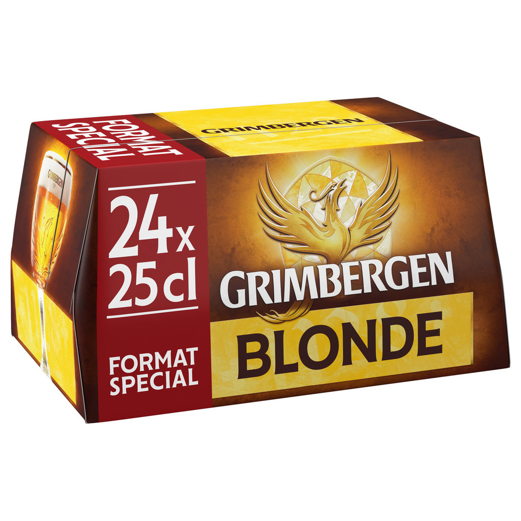 GRIMBERGEN Bière blonde d'Abbaye 6,7% pack bouteilles 24x25cl