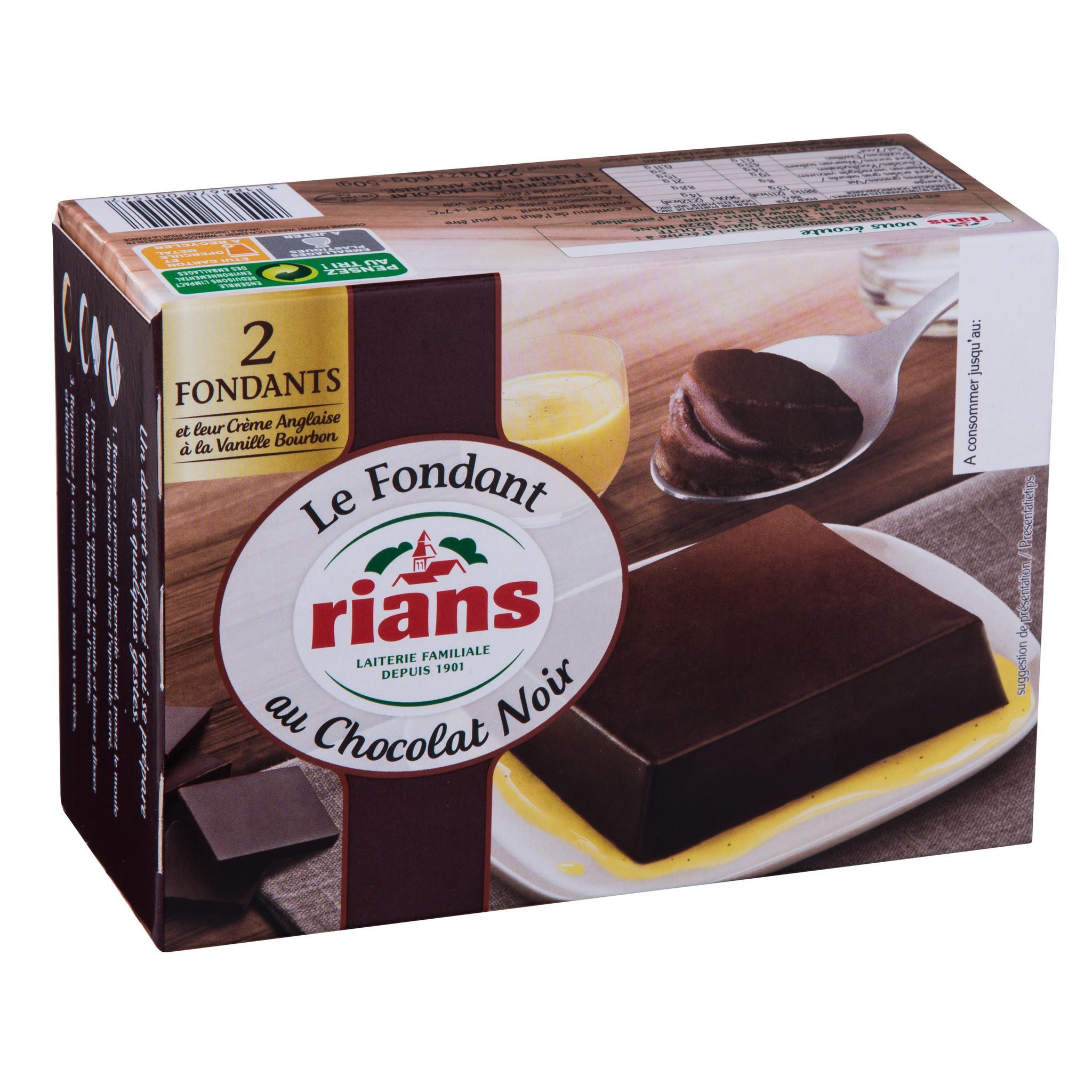 Voir la diapositive 2 : RIANS Fondant au chocolat noir 2x110g
