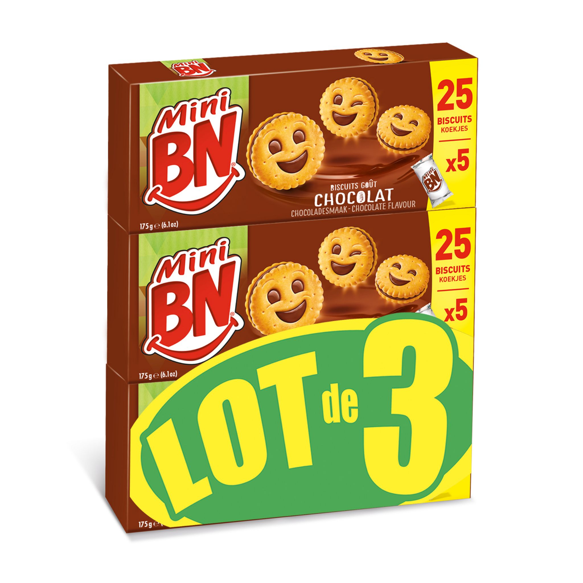 BN Mini Biscuits Fourrés Au Chocolat 3 Paquets 3x175g Pas Cher - Auchan.fr