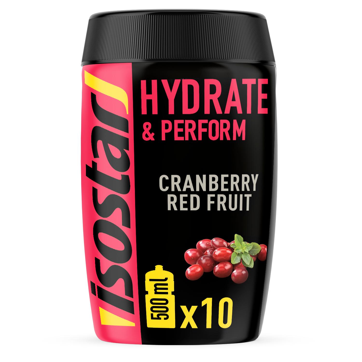 ISOSTAR Préparation en poudre Hydrate et Perform saveur cranberry 10x500ml 400g