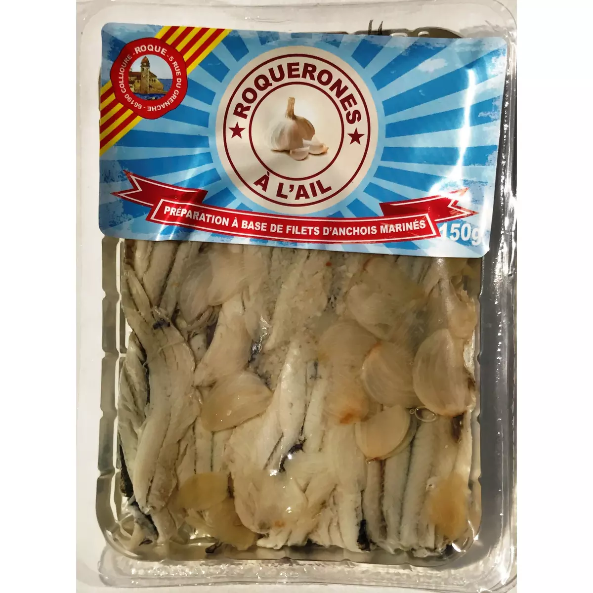 ROQUE Filets d'anchois marinés à l'ail 150g