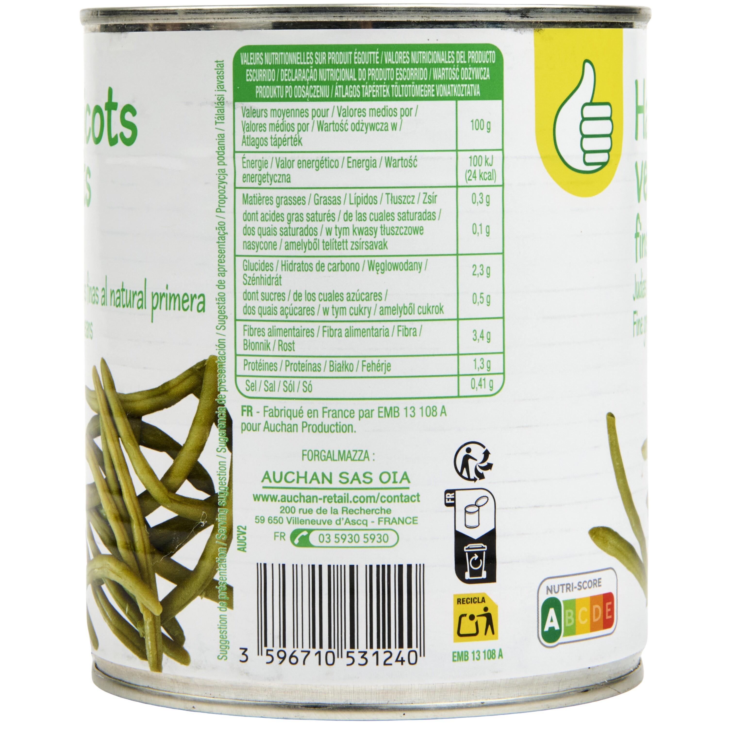 Voir la diapositive 2 : POUCE Haricots verts fins 440g