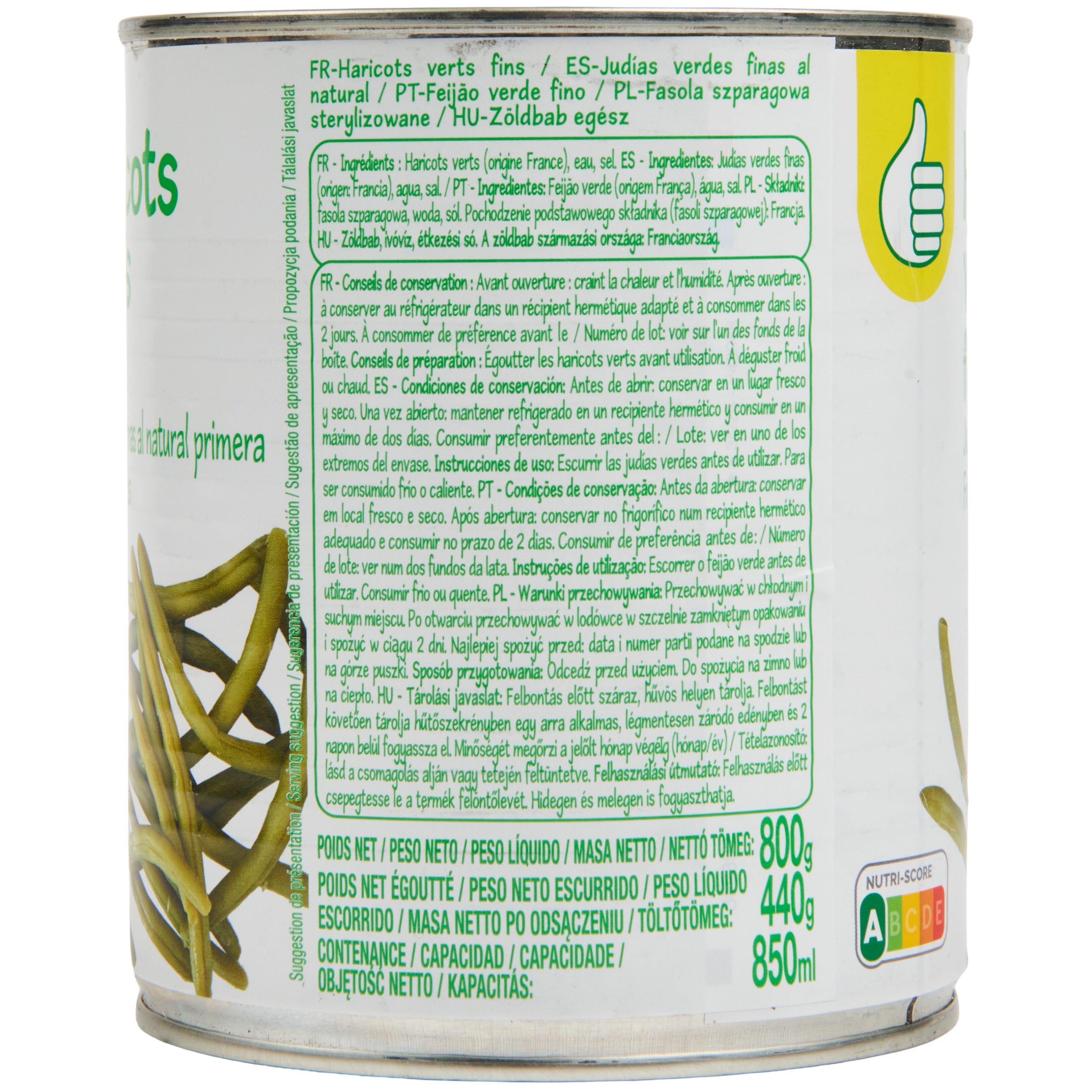 Voir la diapositive 4 : POUCE Haricots verts fins 440g