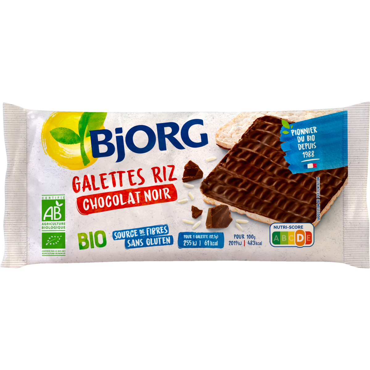 BJORG Galettes de riz bio au chocolat noir 100g