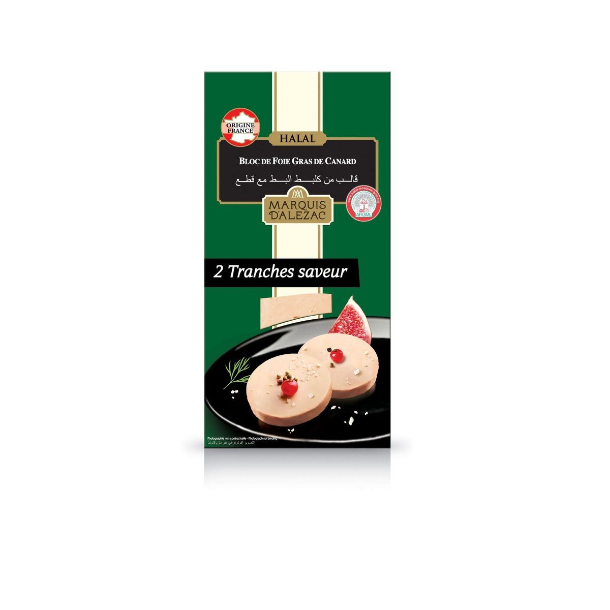 MARQUIS D ALEZAC Bloc de foie gras de canard halal 2 pièces 75g