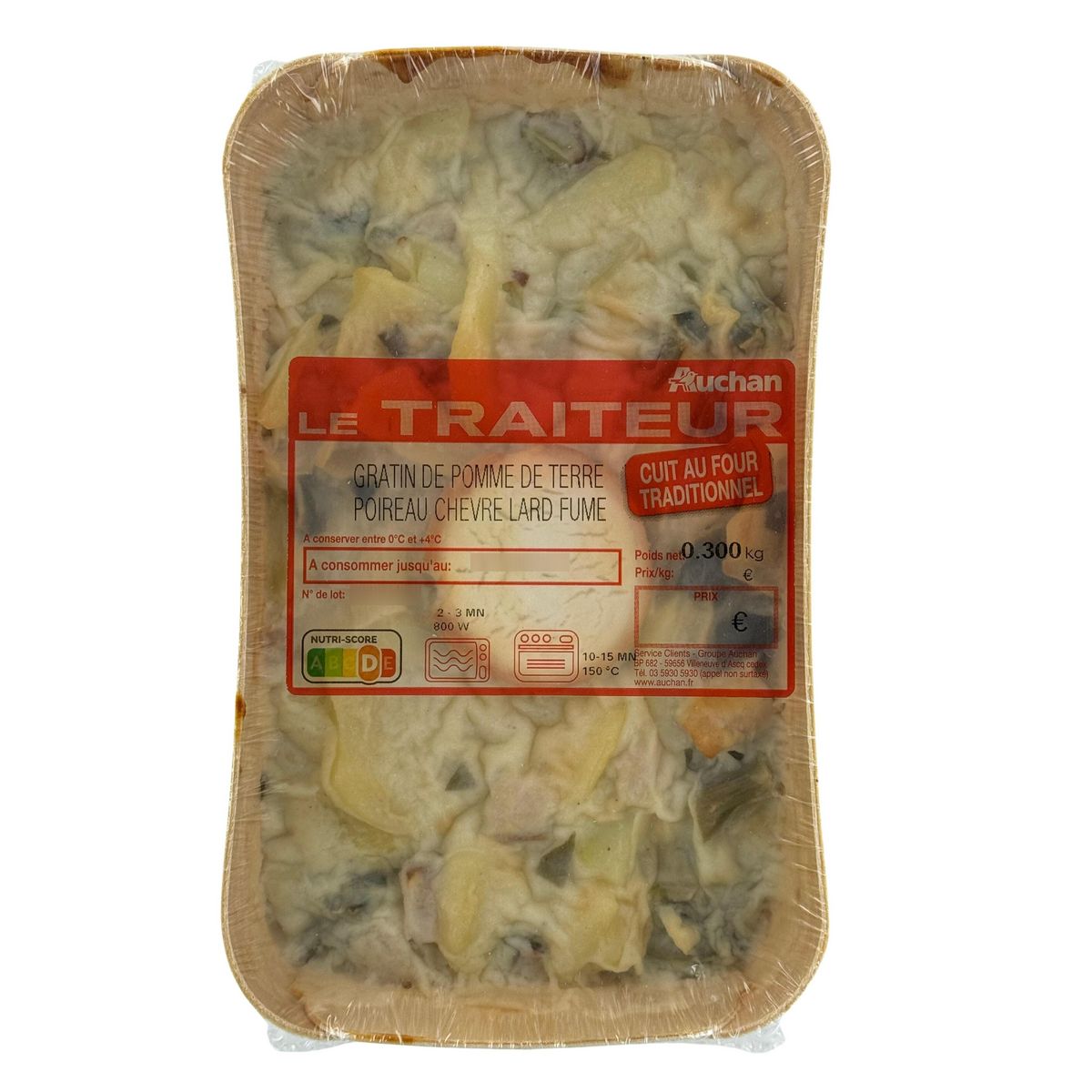 AUCHAN Gratin de pomme de terre au chèvre 300g