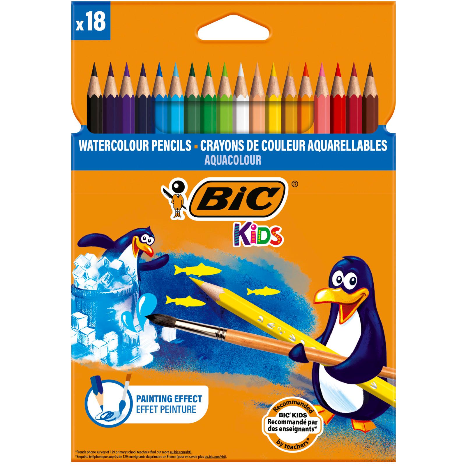 BIC Crayons de couleurs x18 Kids Aquacouleur