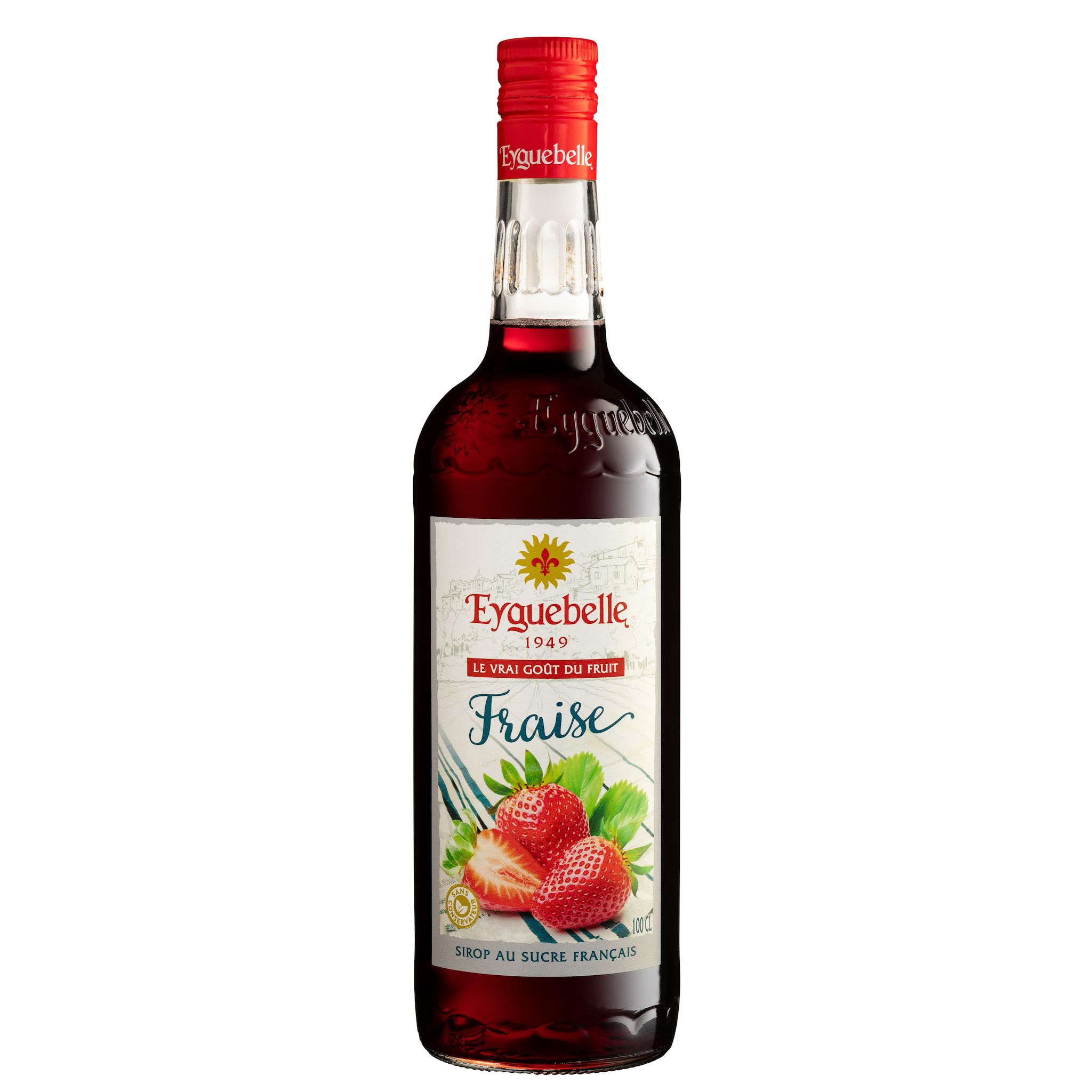 EYGUEBELLE Sirop de fraise bouteille en verre 1l