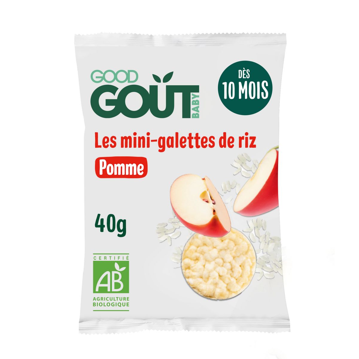 GOOD GOUT Goûter mini-galettes de riz à la pomme bio dès 10 mois 40g