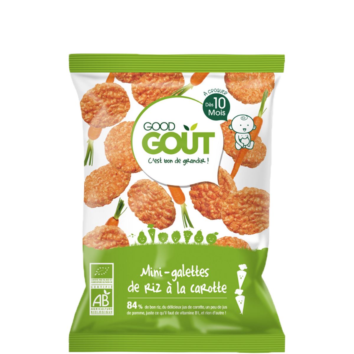 GOOD GOUT Goûter mini-galettes de riz à la carotte bio dès 10 mois 40g