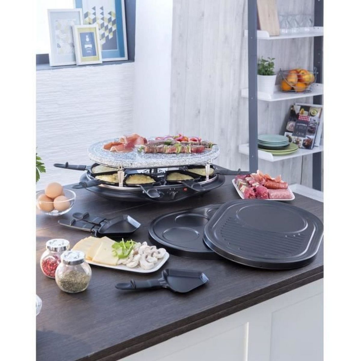 RUSSELL HOBBS 4 en 1 - Appareil à raclette multifonctions 8 personnes 21000-56 Fiesta quatuor