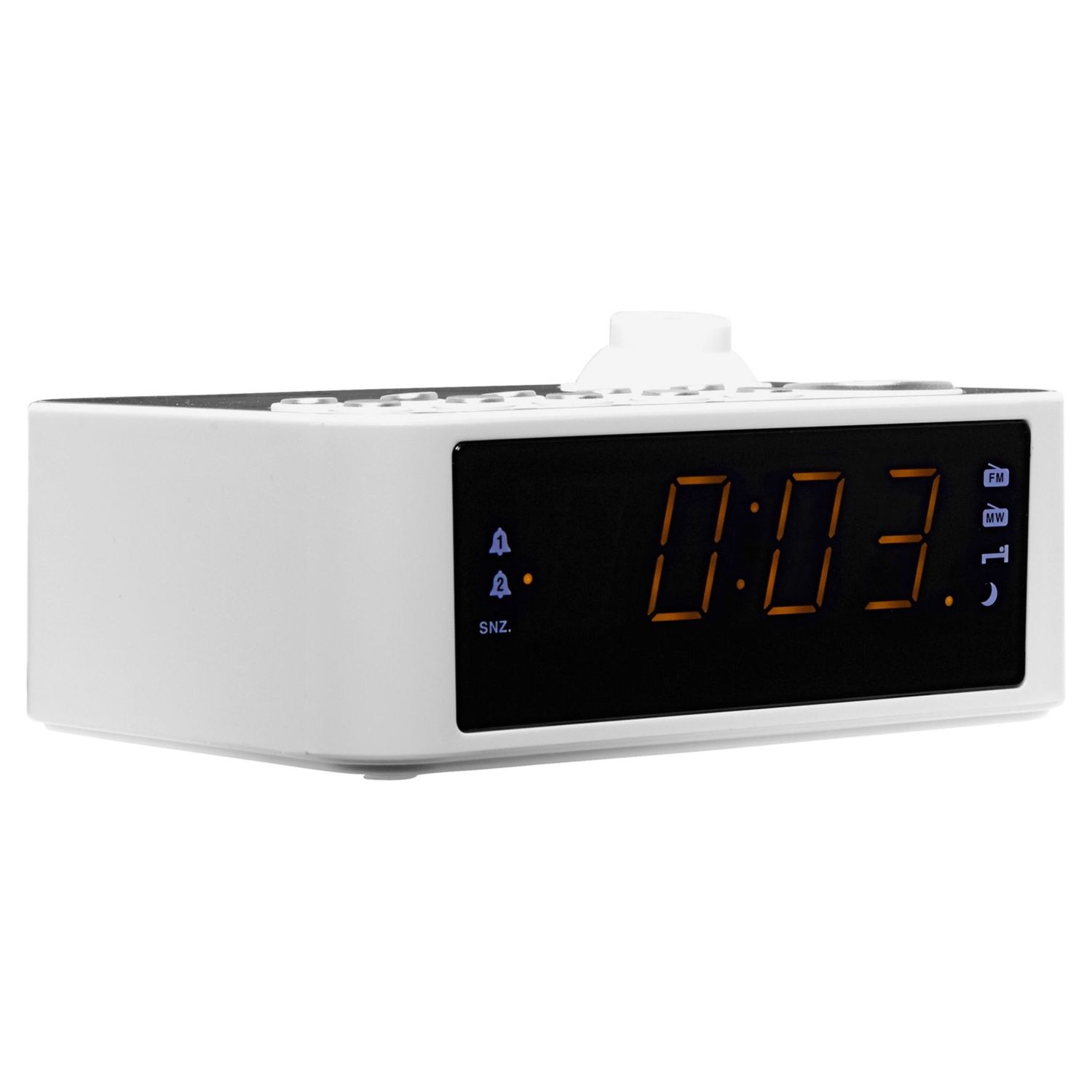 Voir la diapositive 4 : MUSE Radio-réveil avec projection de l'heure - Blanc - M-178 PW